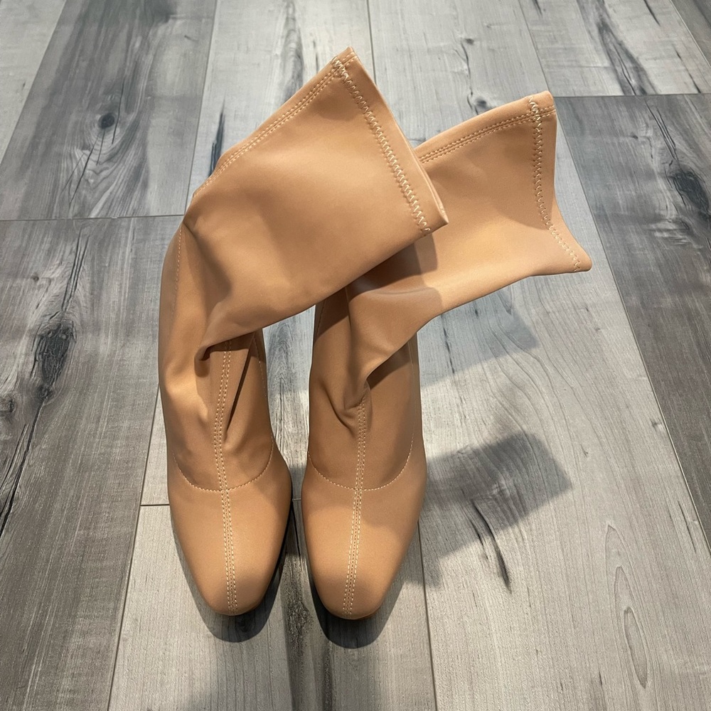 Pretty Little Things Nude Sock Booties
